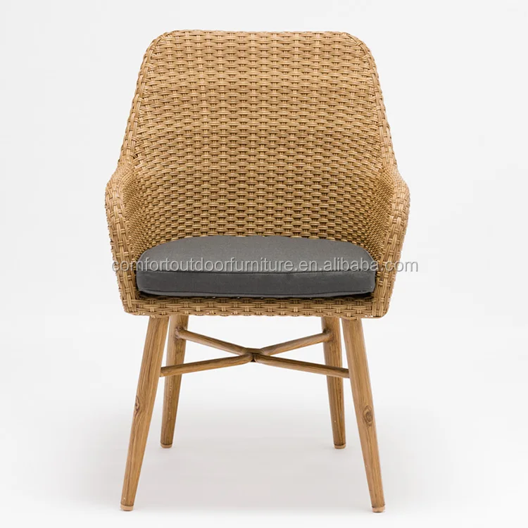 All Weather Plastic Rattan Woven Dining Chair Arm Chair Leisure Chair