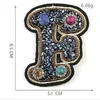 wholesale Handmade cartoon embroidery Bling patch letter F beaded sew on patches for clothing bags hats Christmas