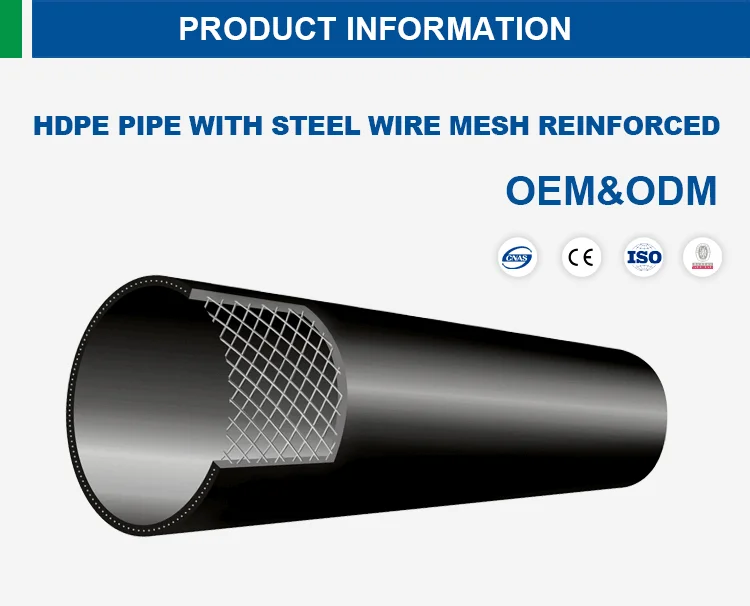 HDPE Steel wire reinforced thermoplastics composite pipe and fittings for water