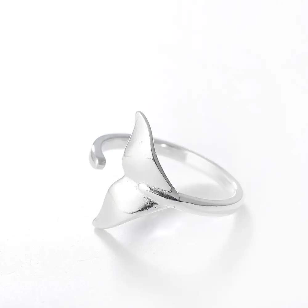 925 Sterling Silver Whale Tail Ring,Adjustable Ring - Buy 925 Sterling ...