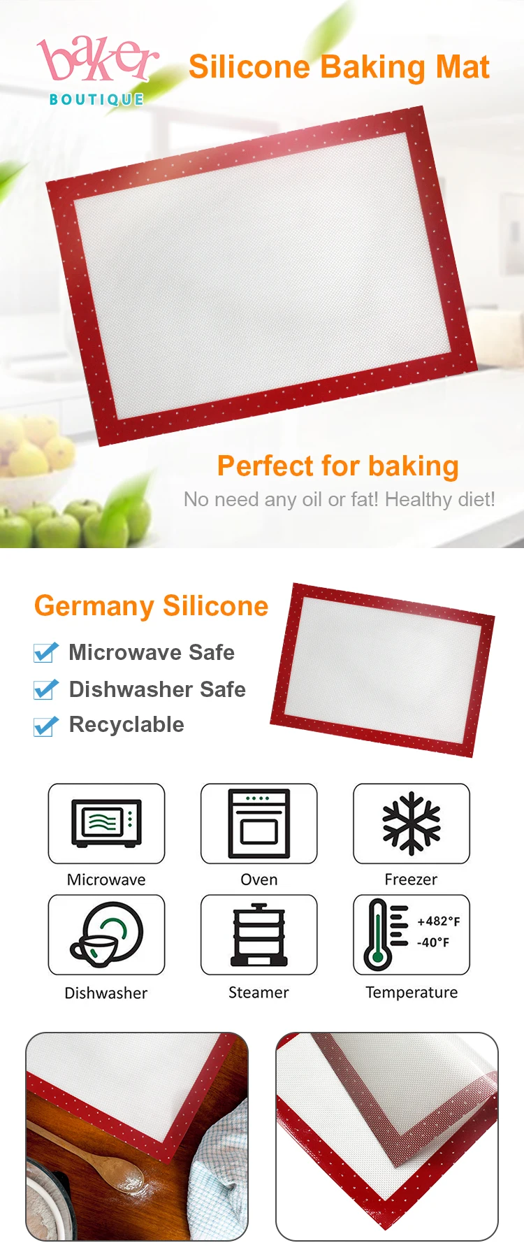 Pads Food Network Silicone Baking Mat 