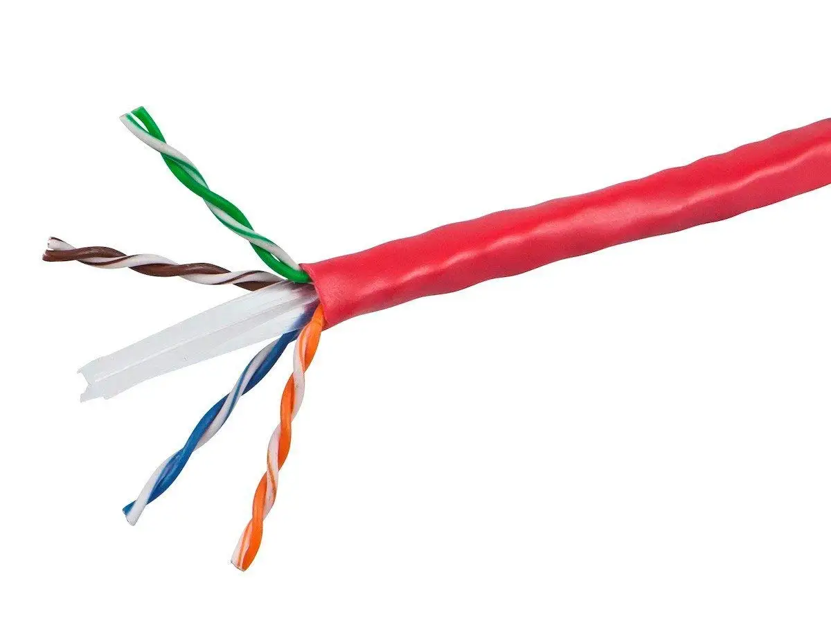 Stranded Wire Distributed by NAC Wire and Cables 350MHz 1000ft Bare Copper Cat5e Bulk Cable Red