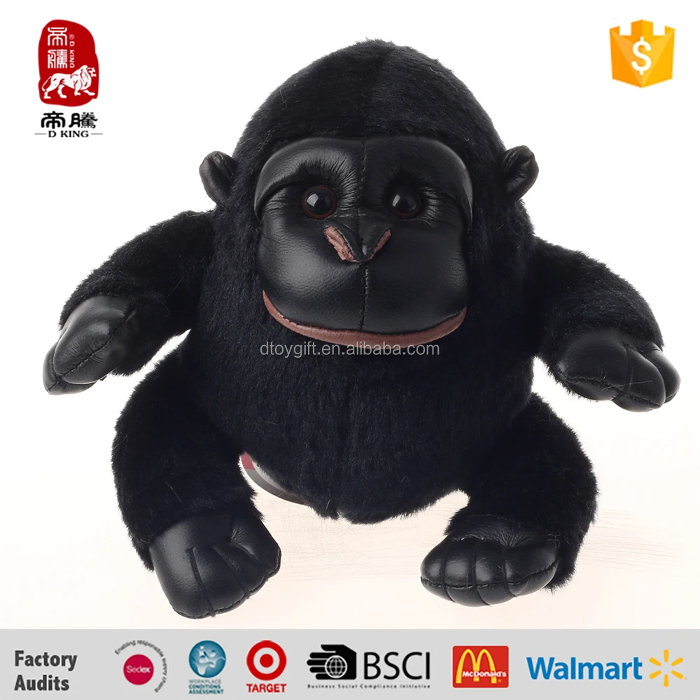 Grosir OEM hitam besar orangutan/gorilla stuffed lembut
