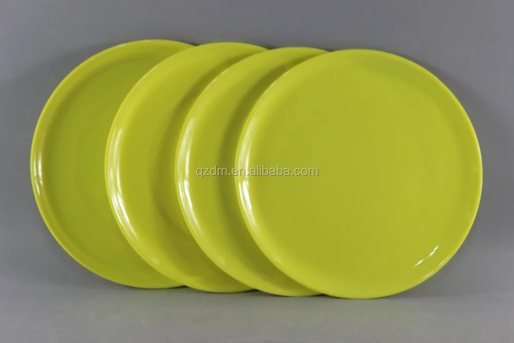 Solid Color Melamine Plate Set/Yellow Melamine Round Dish