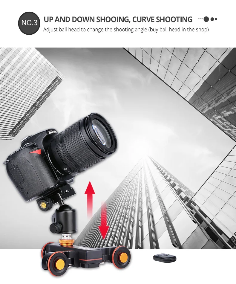 Yelangu Camera Autodolly Wheels Electronic Video Slider Camera Slider