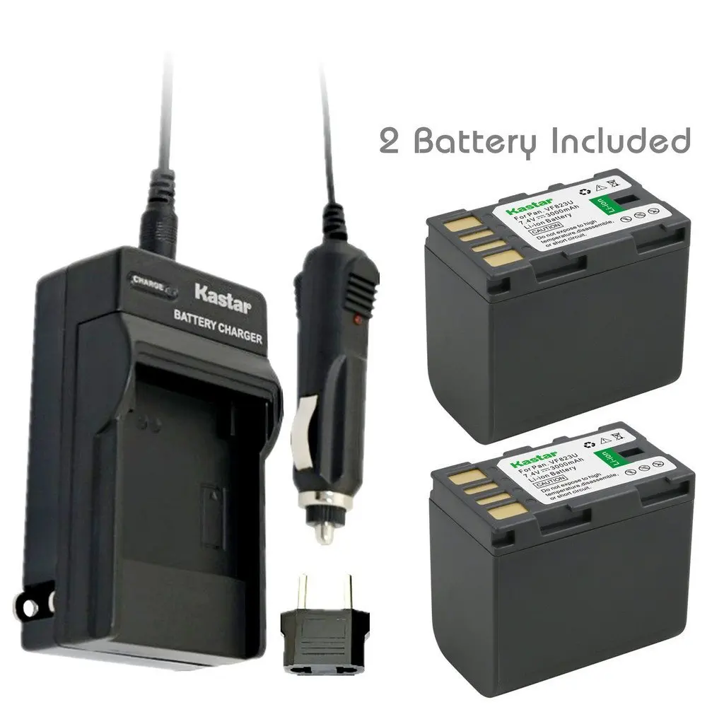 Kastar BN-VF808 Battery Detail Models in The Description and Charger Kit for JVC BN-VF808 BN-VF808U BN-VF815 BN-VF815U BN-VF823 BN-VF823U and JVC MiniDV 2-Pack Everio specified camcorders