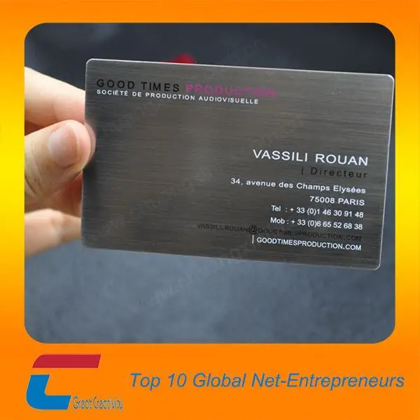 Cheap Metal Stainless Steel Business Cards Printing,Embossed Metallic