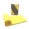 Yellow color 75*130cm pure color suede material 80% polyester 20% polyamide microfiber beach towel with good quality