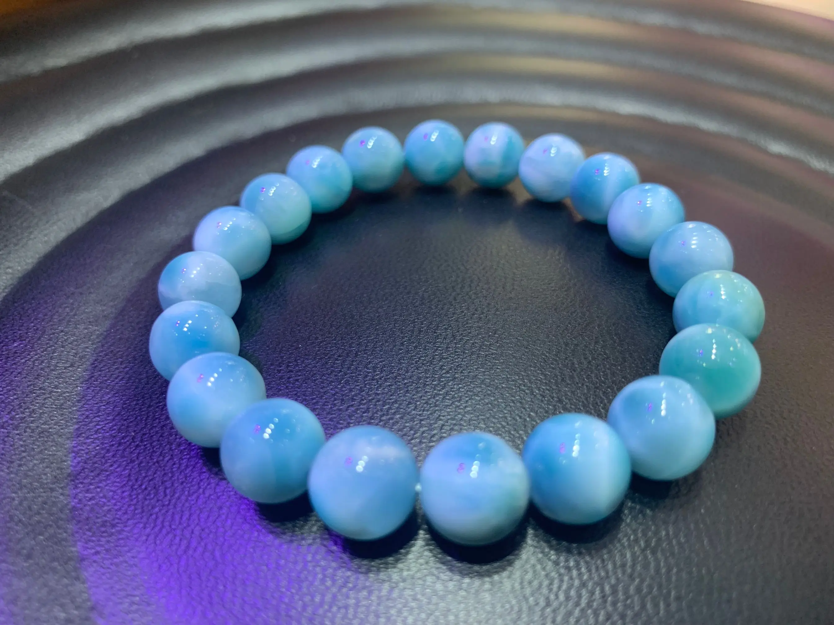 Larimar Stone Bead Bracelet Natural Stone Bracelet Senior Jewelry Female  for Gift Wholesale!9mm