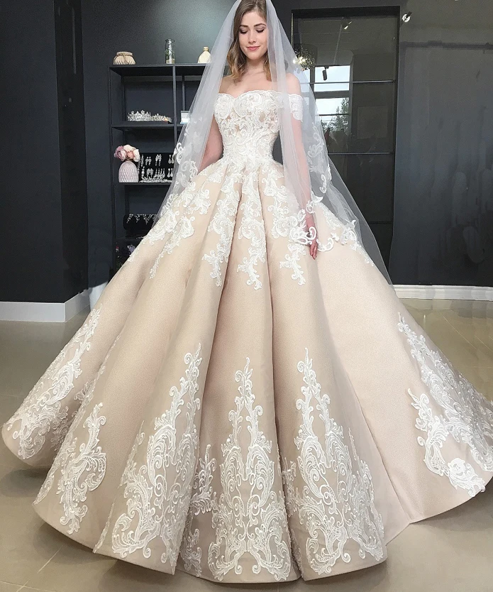 Latest Wedding Gowns 2018 Bridal Dresses Off Shoulder Design Latest Wedding Gowns 2018 Bridal Dresses Off Shoulder Design Champagne Beautiful Gown