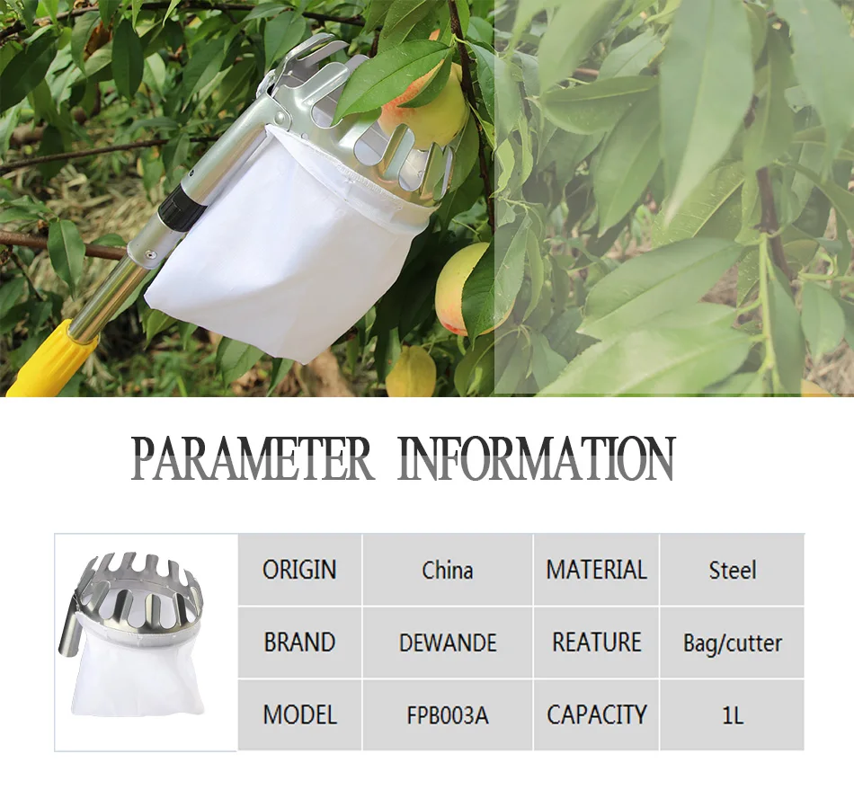 Dewande Professional Metal Avocado Fruit Picker Head With Bag Fruit