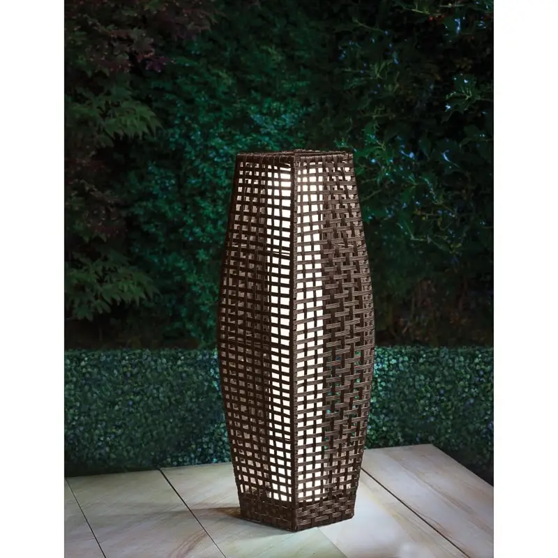 Outdoor Rattan And Metal Solar Lantern Garden Floor Lamp Outdoor Rattan And Metal Solar Lantern Garden Floor Lamp