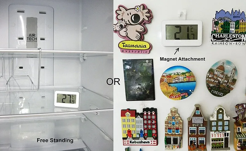 Digital Refrigerator Freezer Room Thermometer White fridge thermometer