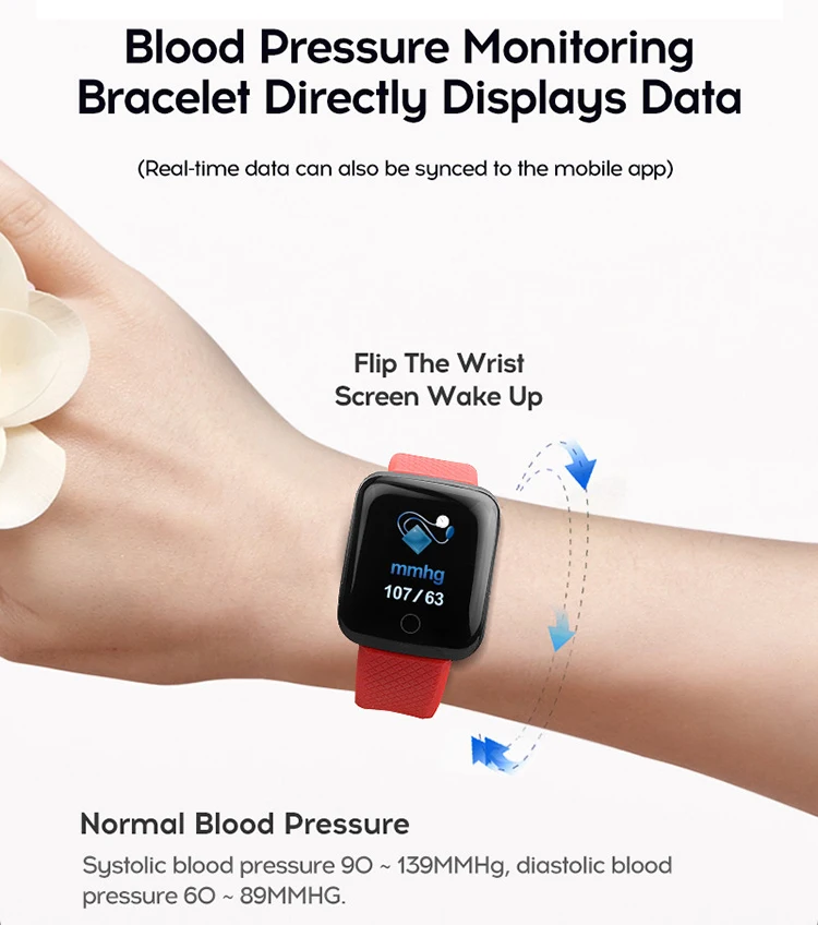 Newest A6S 1.3 inch color screen Smart bracelet Heart Rate Monitor Blood Pressure sport Smart band 116 plus