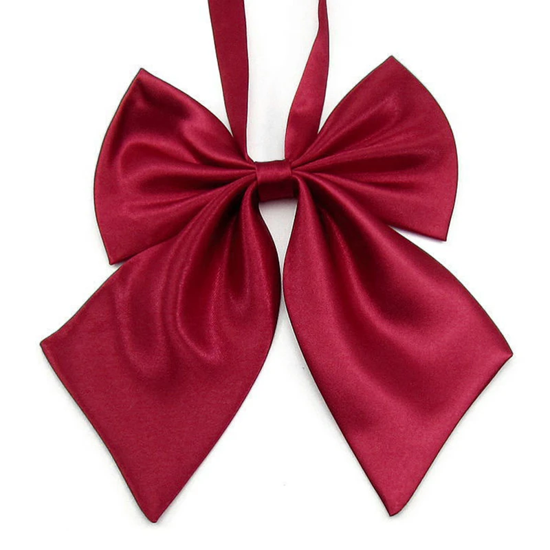 High quality polyester Lady tie collar flower cable tie Pure color bow tie for women