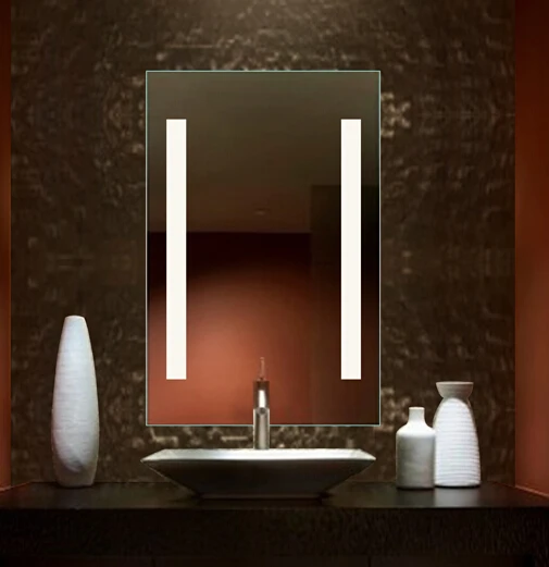 Classic Usa Hotel Vanity Mirror Bathroom With Vertical Led Strip