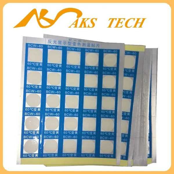 Self adhesive Temperature label 60C 70C 80C 90C 100C irreversible color