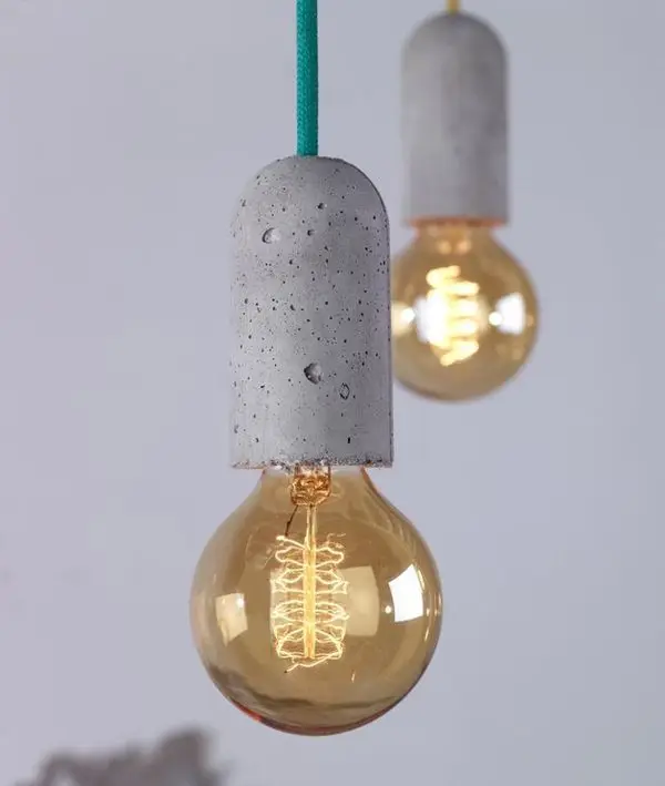 Modern concrete chandeliers and lamp holders come from DIY interior lighting