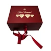 Custom Logo Red Foldable Magnetic Gift Box Luxury Packaging Box with Ribbon Closure for Wine,Dresses,Cosmetics,Watch,Christmas