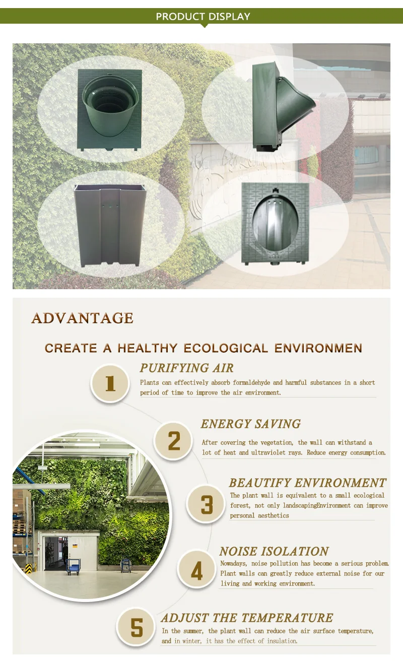 Hot Selling Creative Products Self Watering Green Wall System Plastic