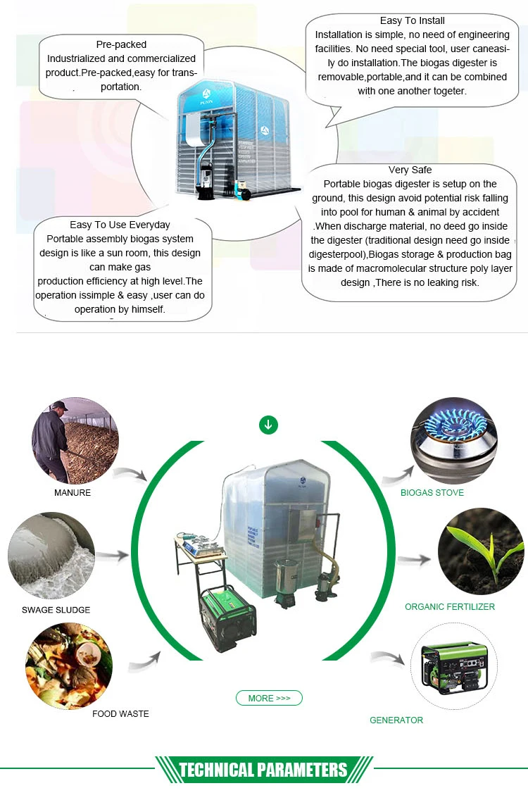 China DIY mini biogas plant to treat food waste recycling machine