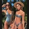 2019 New Sexy Metallic Women Swimwear BlingBling Sequin Bikini and One Piece