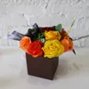 Artificial flower wholesale colorful soap flowers in square vase