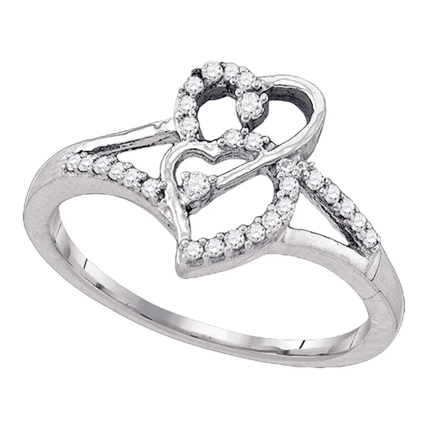 KATARINA Diamond Bypass Cluster Ring in Sterling Silver 1//10 cttw, I-J, I1-I2