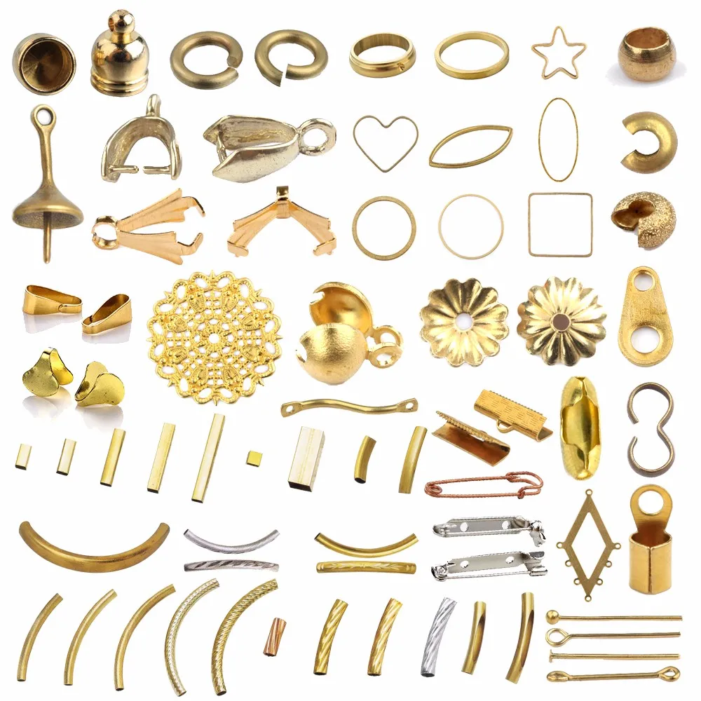 Metal Jewelry Components Pendant Pinch Bails Connector Bead Cap Cone