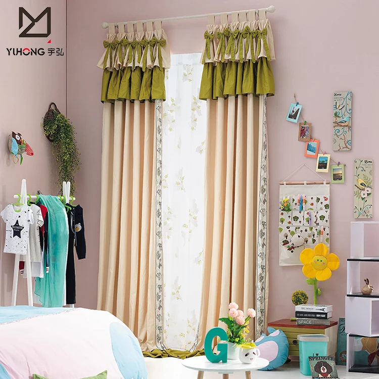 Cortina De Tela De Retales De Diseño Encantador Para Habitación De