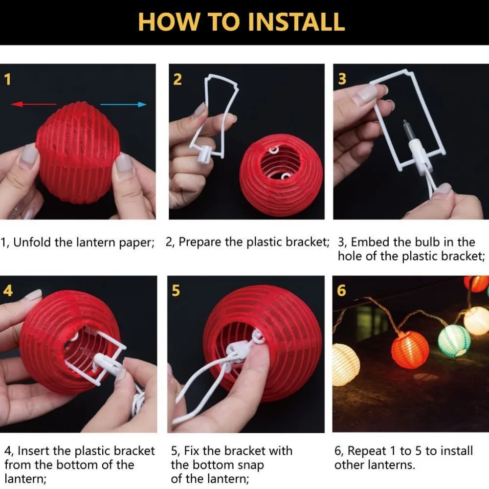 Lantern Solar Led Globe Outdoor String Lights
