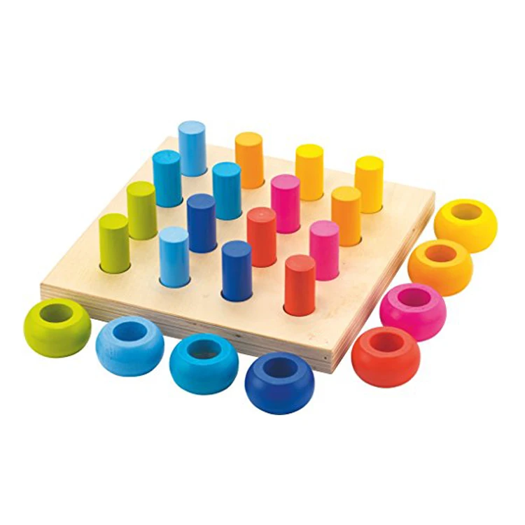 Kindergarten Montessori Health Baby Education Toy Pegging Rainbow