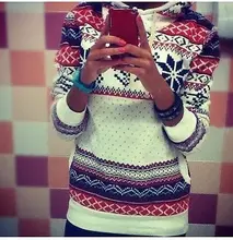 Winter Warm Women Hoodie Christmas Snowflake Jumper Sweatshirt Tops 8 16
