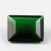Right-angle emerald cut loose green glass stones