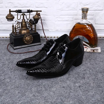 Na016 Long Pointed Toe Men Shoes Black Lace Up Cool Oxfords Soft ...