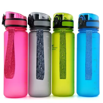 Flip Top Simple Style Reusable 550ml Clear Plastic Outdoor Water Bottle ...