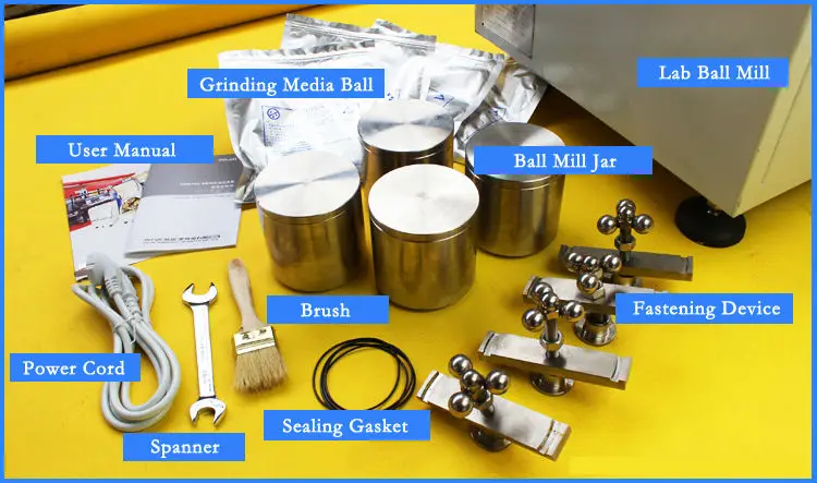 Bench-top wet/dry grinding, planetary small laboratory ball mill