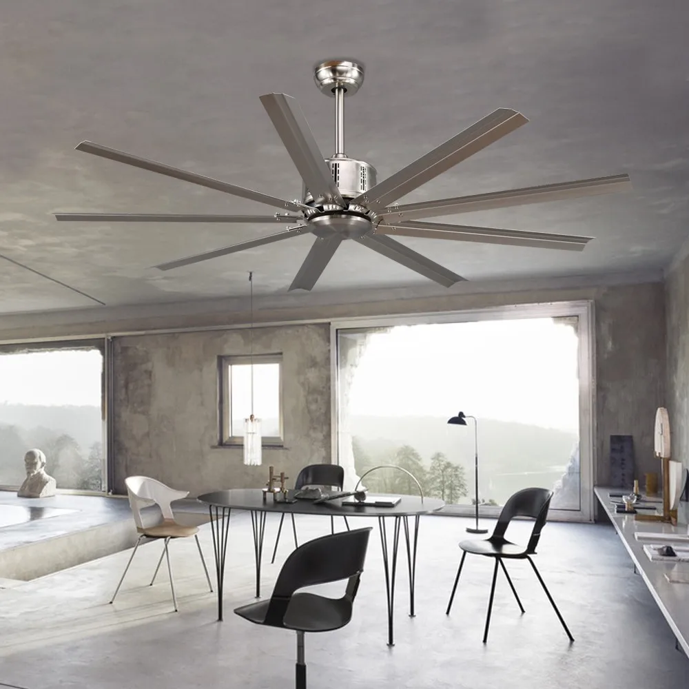 60 Inch 9 Iron Blades 5 Speeds Remote Control Brushed Nickel Hvls