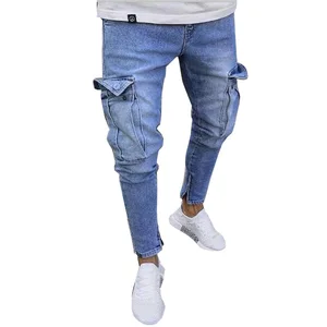Blue Color Straight Leg Urban Damaged Overalls Jeans Pant Blue Color Straight Leg Urban Damaged Overalls Jeans Pant