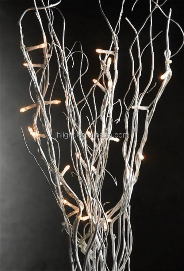 Verlichte Takken Zilveren Krullend Wilg Warm Wit Licht( 10 Takken ... Verlichte Takken Zilveren Krullend Wilg Warm Wit Licht( 10 Takken ...