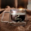 Fashion creative high borosilicate double layer coffee tea cup