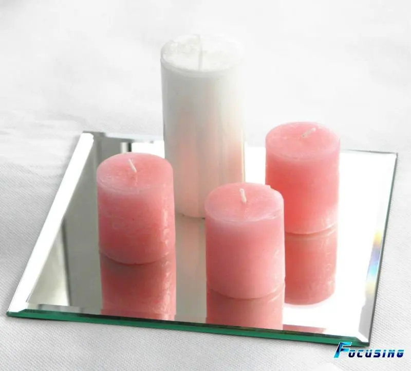 Square Shape Beveled Glass Mirror Candle Plate Buy Candle Plate