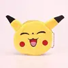 10cm yellow cartoon smiling face expression plushpikachu coin ourse bag with key-chain