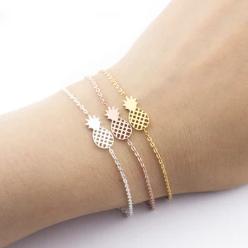 Fashion Women Jewelry Whole Tropical Fruit Cuff Bracelet Fashion Women Jewelry Whole Tropical Fruit Cuff Bracelet Pinele Charm Stainless Steel Friendship Bracelets