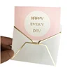 Light Pink Gold Foil Small Size Paper Thank You Happy Birthday Greeting Cards