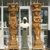Classical yellow marble door frame statue pillar