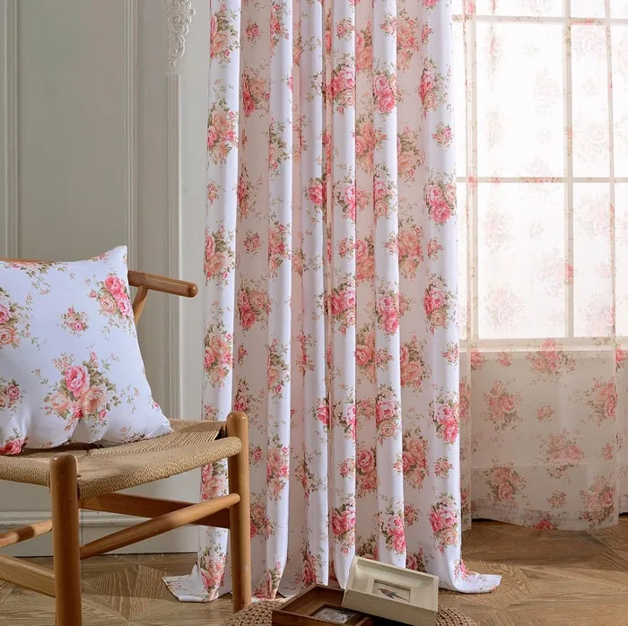 2017 Latest Design Floral Printed Classic Curtains For Living Rooom