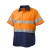Work cool Short Sleeve 'Hoop' Pattern Reflective Orange Spliced uniform half sleeve Shirt pattern