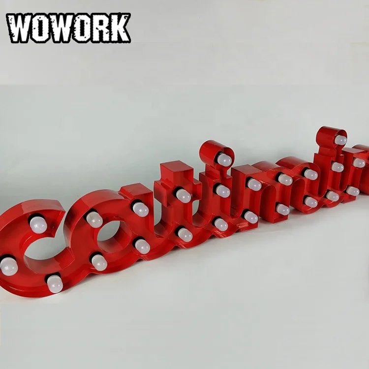 WOWORK hollywood light up sign marquee bulb letter lights by OEM for store front decoration