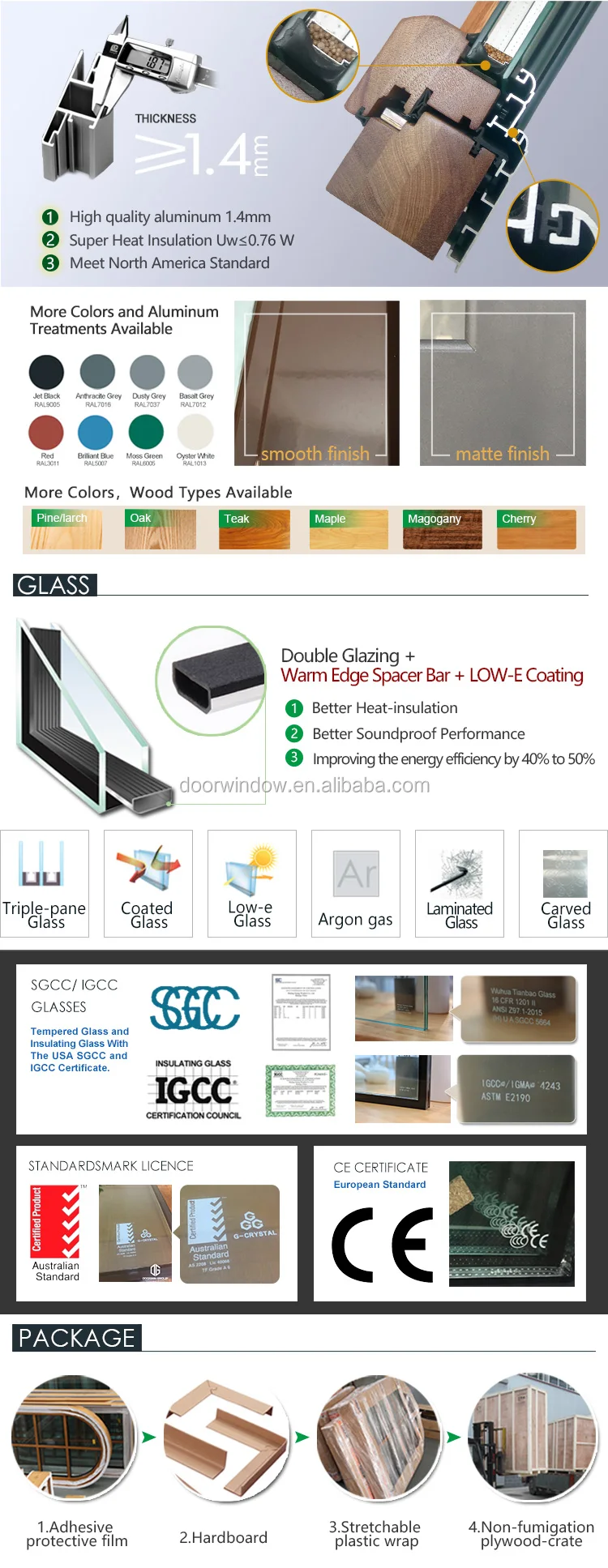 double glazed wood casement window